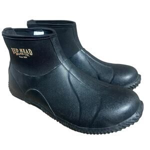 Red Head Brand Co. Black Mallard Rubber Neoprene Boots Sz 10 Booties Waterproof